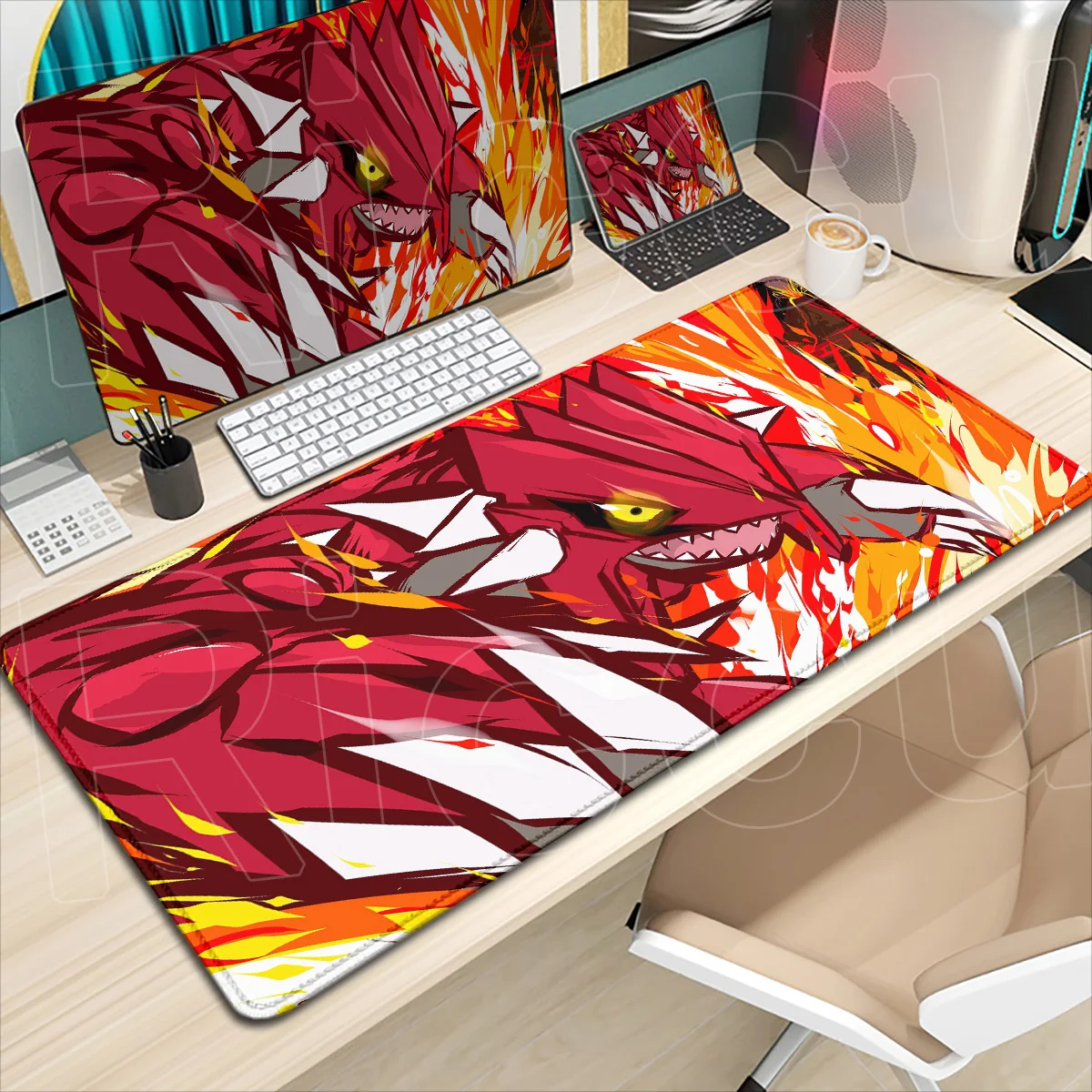 Gaming Keyboard High Ground - แผ่นรองเมาส์เกมมิ่งลายโปเกมอนกรูดอนขนาดใหญ่พิเศษ XXL สำหรับตกแต่งบ้าน สำนักงาน หรือใช้กับแล็ปท็อป ทำจากยางพิมพ์ลาย