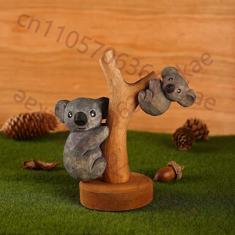 

Резная деревянная статуэтка семьи коал, украшение в виде милого животного