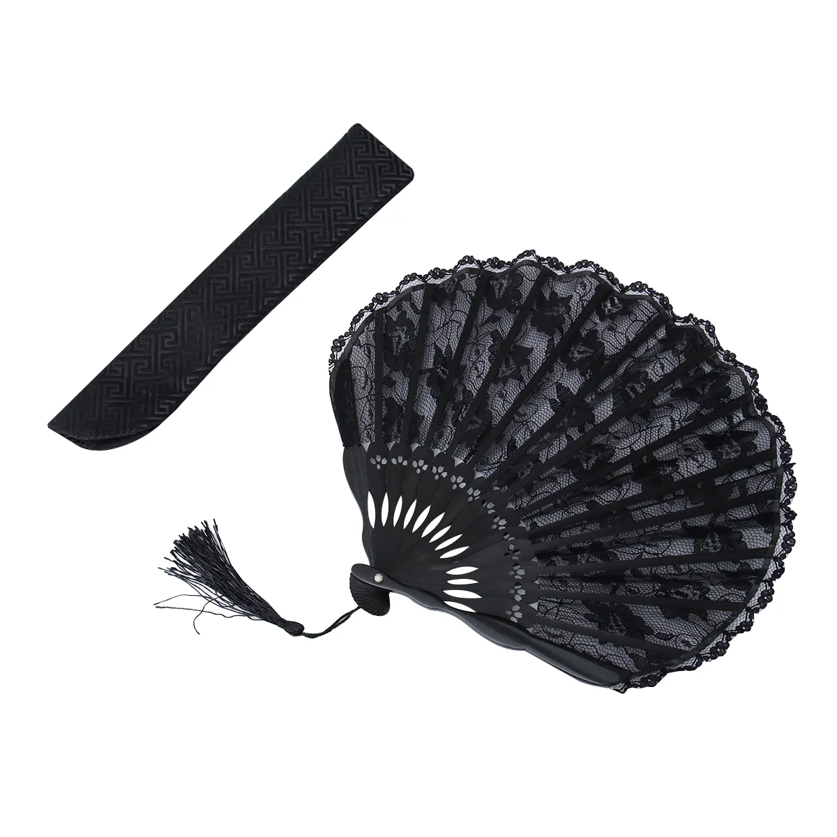 Frauen falten Hochzeit Hand Fan Vintage Retro Blume Spitze Hand faltbare Hand Fan Hand Fans Falt fächer Fans mit Quaste