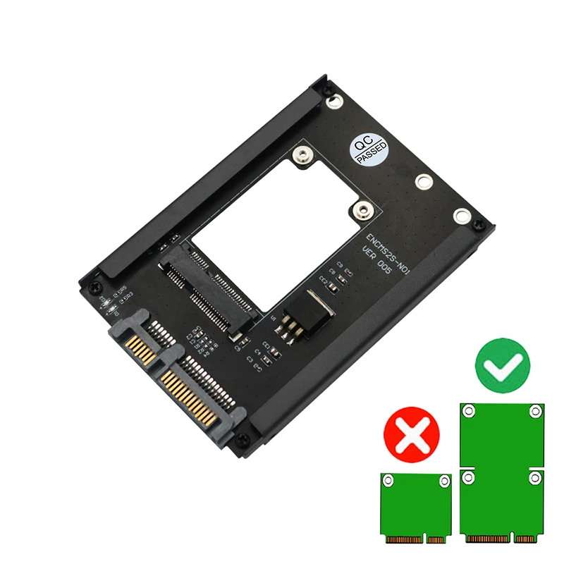 MSATA-SSD إلى 2.5 "SATA 3.0 III بطاقة محول ، لوحة الناهض مع قوس الإطار ، ودعم الحجم الكامل ، 6Gps للكمبيوتر المكتبي