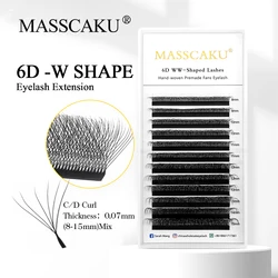 MASSCAKU 8D-W Shaped Eyelashes Extension Premade Two Tips Volume Fan Natural High Quality Eyelashes Handmade Lashes Supplies