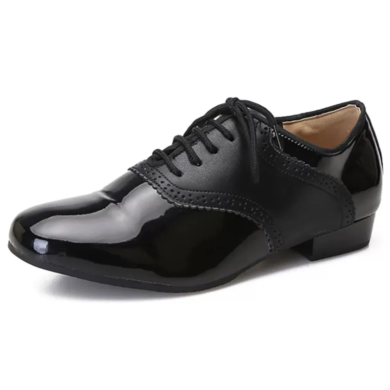 Latin Dance Shoes Men's Genuine Leather Square Ballroom Dance Shoes National Standard Adult Outdoor Dancewear
