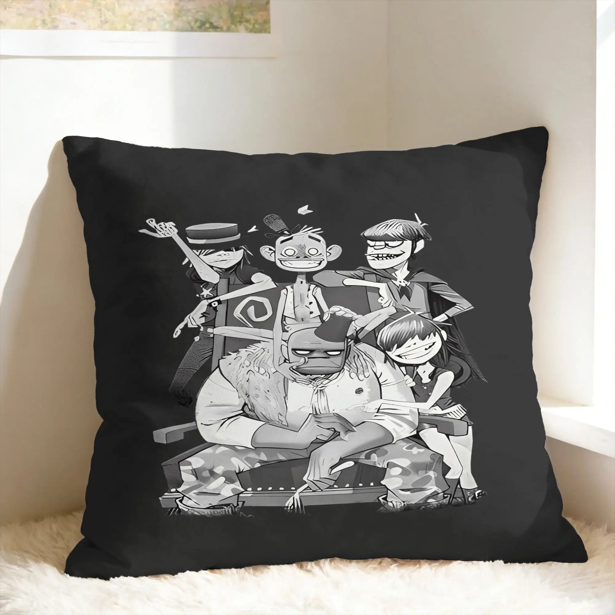 Pillow Case Music Bnad G-Gorillazs Comfy  Pillow Cover For Sofa Couch Bed Living Room Novelty Pillowcases
