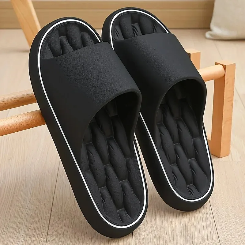 

Thick men's cool slippers with a sense of stepping on poop, women's summer indoor home anti slip couple soft slippers