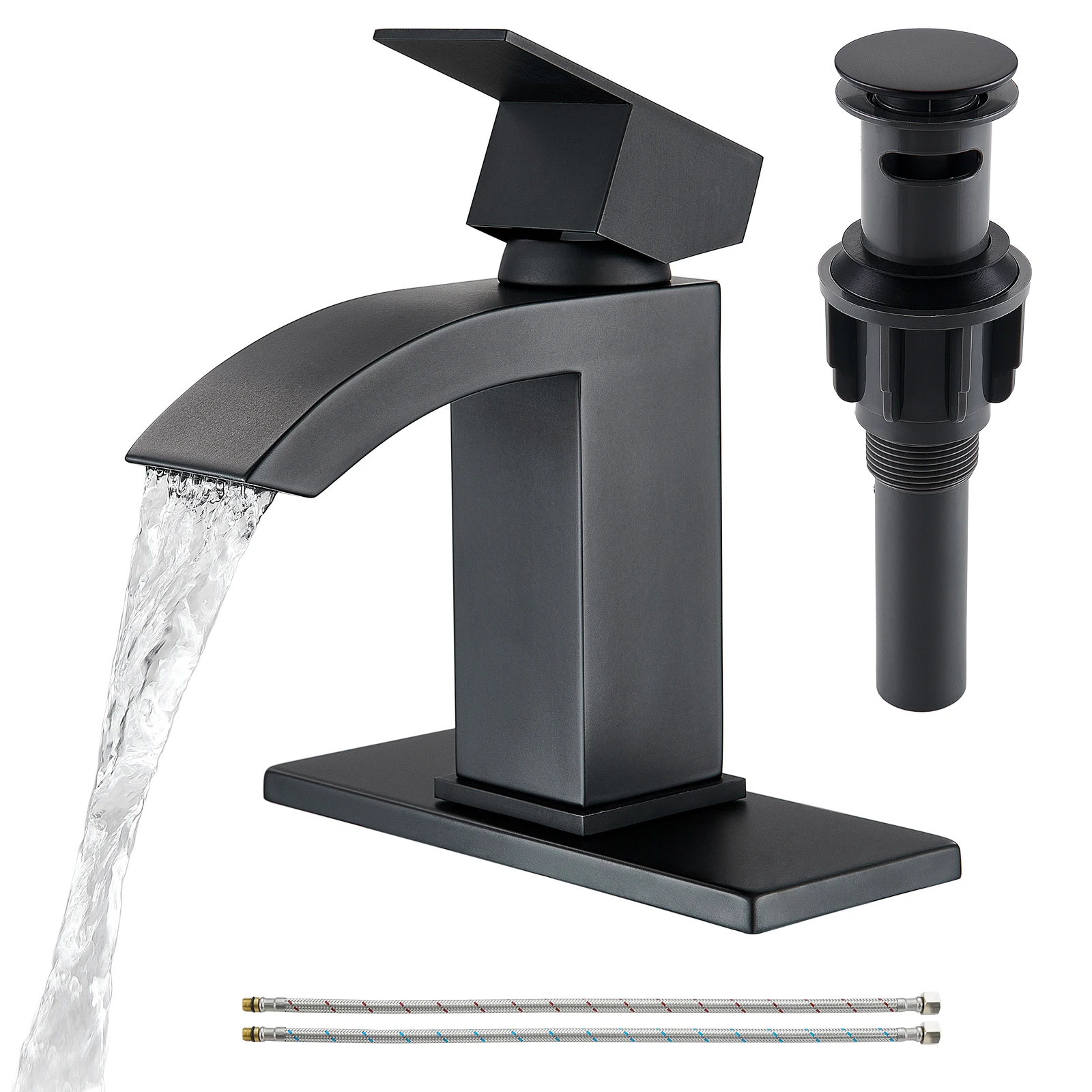 

CUPC водопад с одной ручкой, роскошный черный смеситель для биде, раковина для ванной комнаты, водопадный смеситель, черный смеситель, смесители