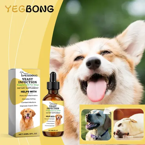 YEGBONG 60ml 허브 항염증 애완 동물 보충제 액체는 민감한 피부 위를 가진 개와 고양이를 위한 자연 지원을 떨어뜨립니다