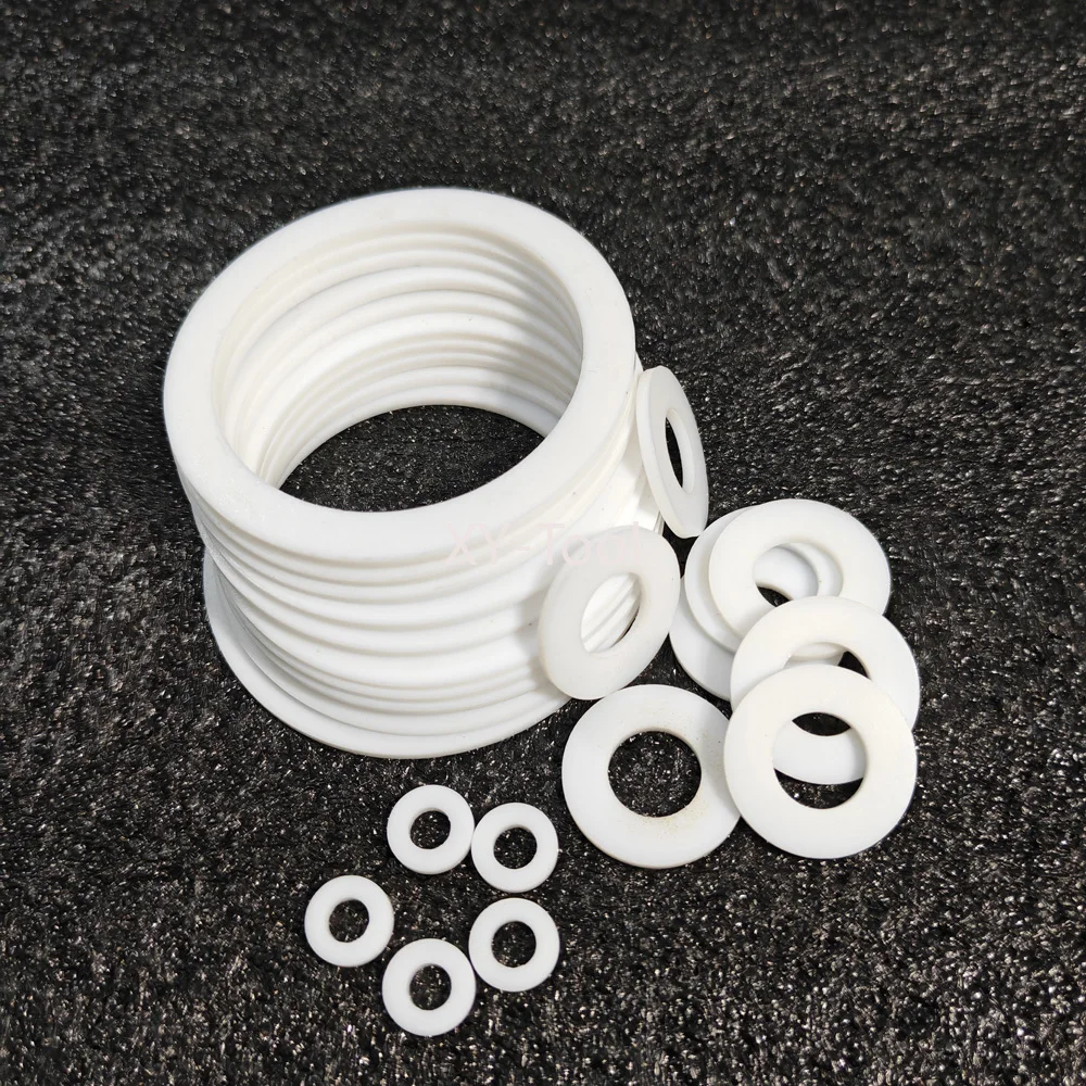 PTFE طوقا شقة غسالة سمك 1.25 مللي متر ID3mm ~ 160 مللي متر ارتفاع درجة الحرارة مقاومة PTFE وسادة مسطحة البلاستيك القرص غسالة ختم طوقا #1