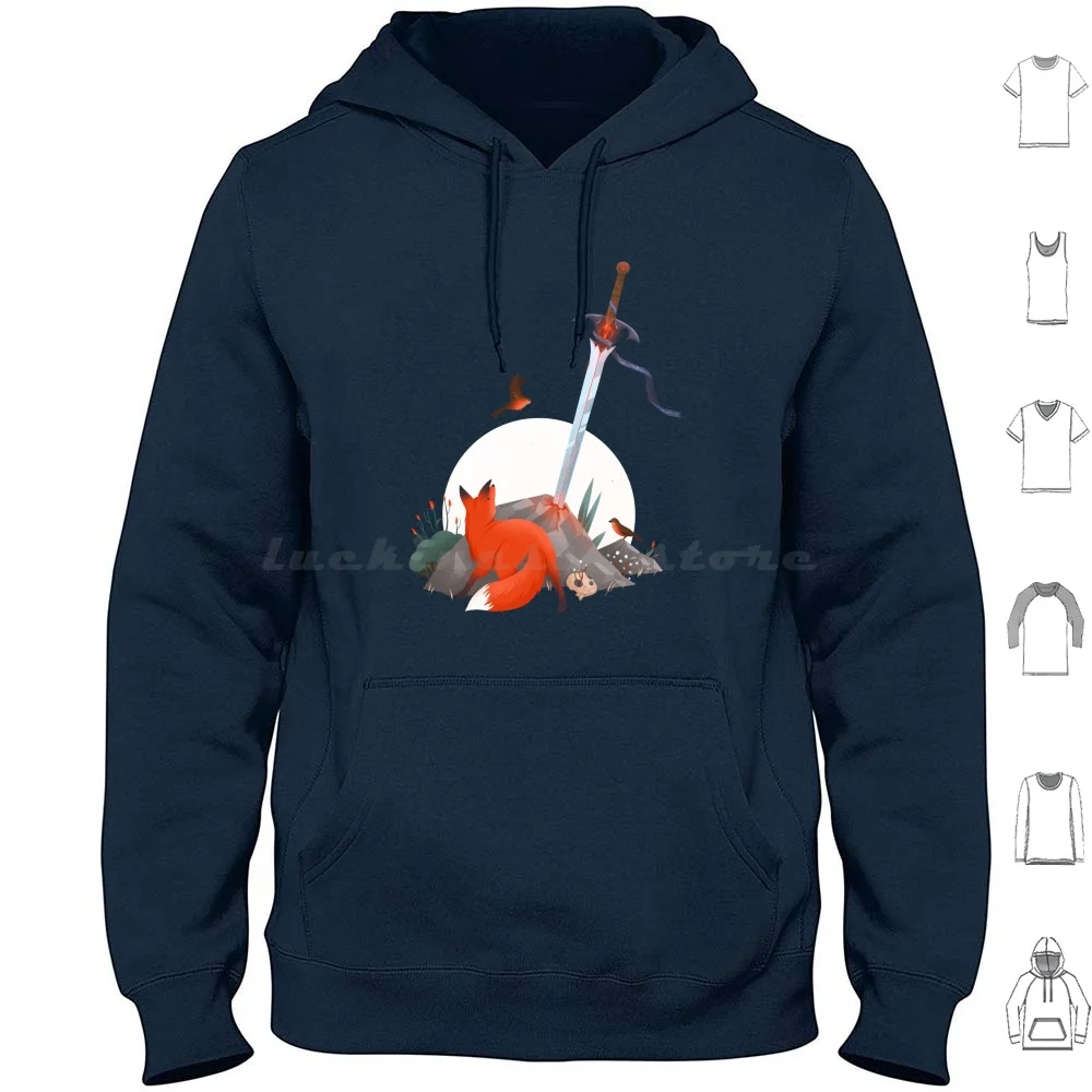 Recollect The Legend About Excalibur Hoodie Cotton Long Sleeve Magical Mythical Kingdom Fox Fantasy Legend Kingarthur