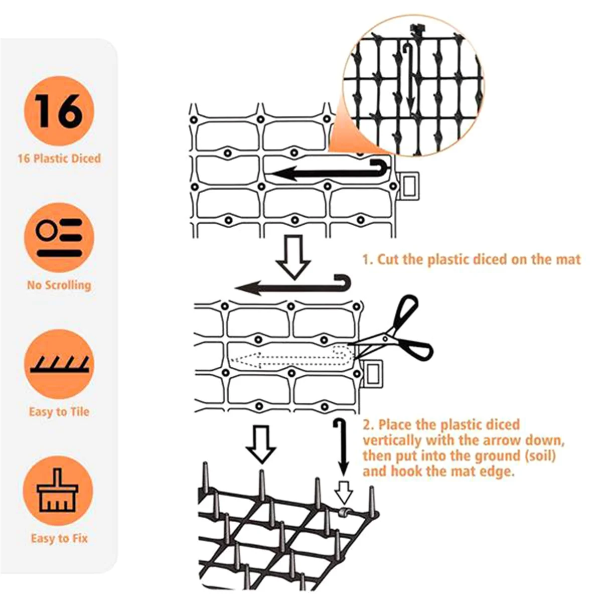 N04RCat Dog Mat with Spikes, Cat Dog Animal Spikes Repellent Deterrent Mat, Indoor Cat Outdoor Mat for Garden, 150x30cm