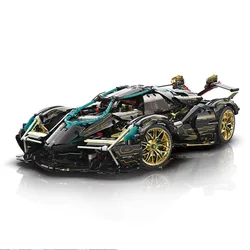 2472pcs Technical Lambo V12 Super Sport Racing Car Building Blocks Samurai Black Concept Vehicle Model Bricks Toys For Kids Gift