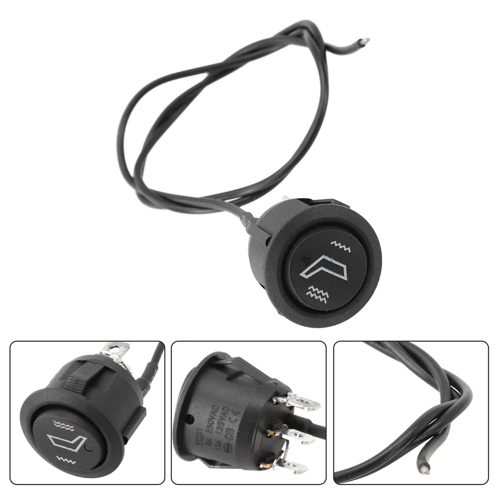 Newest High Performance Car Seat Heater Switch 3Pin Round Heated Rocker HiLow Off Control Durable Plastic & Metal Construction