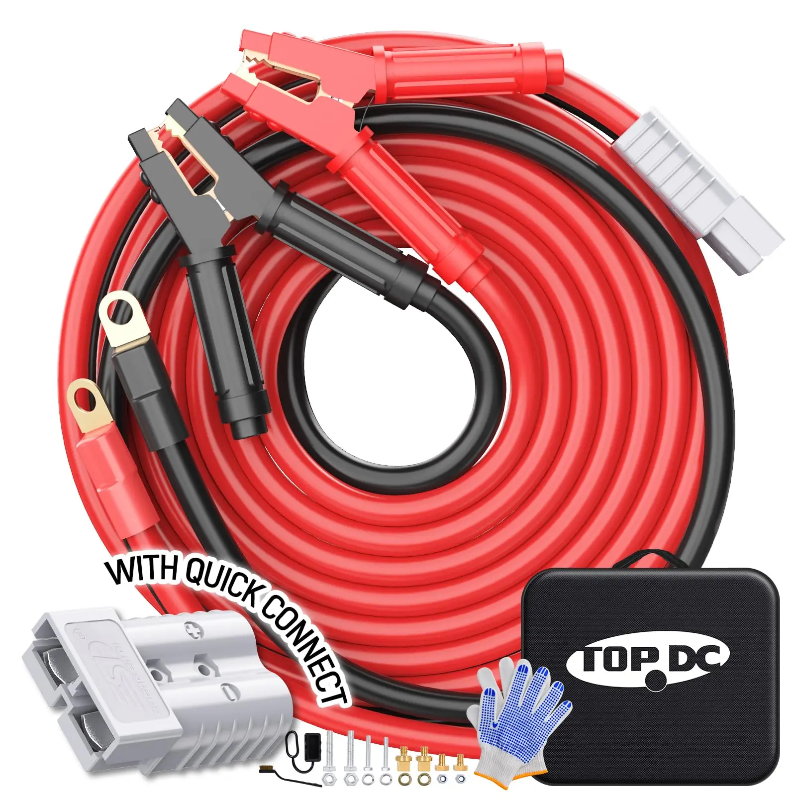 

0 Gauge 30FT Heavy Duty Jumper Cables for Car Battery, 1000A Quick Connect Automotive Booster Cables for SUVs & Trucks, Includes
