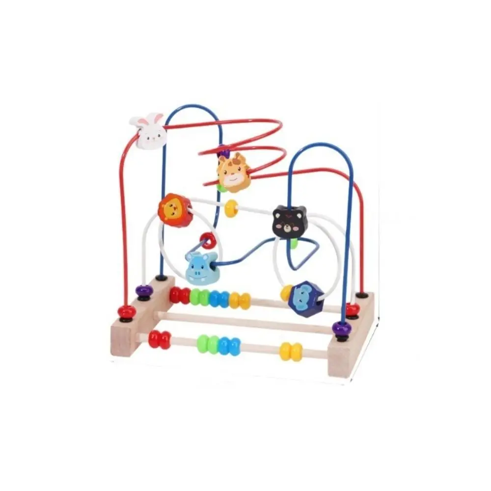 Wooden Wooden Beads Colorful Animals Shapes Bead Maze Interactive Design Counting Learning Early Education Early Learning