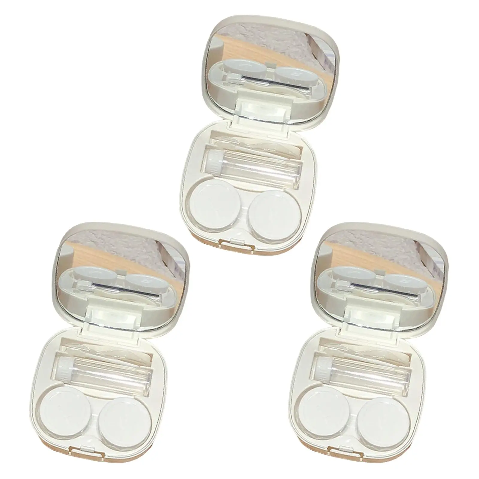 

3Pcs Travel Contact Lens Case Set Small Contact Lens Holder Container