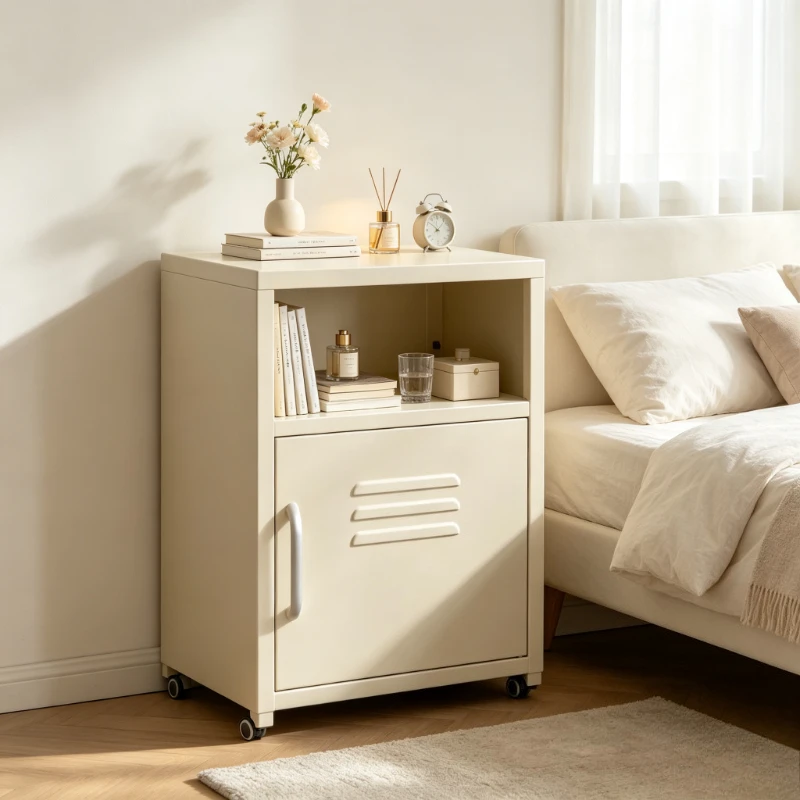 Modern Nightstand with Drawer Instagram Bedside Storage Cabinet Minimalist Bedroom Organizer Multi-Purpose Accent Table for Home