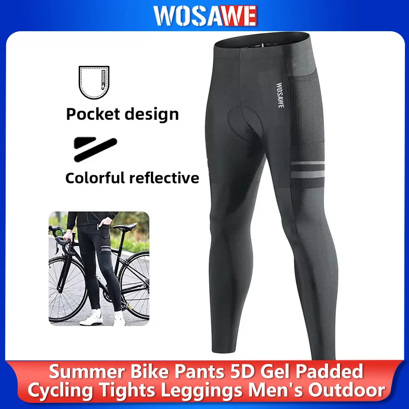 

WOSAWE Cycling Pants Padded Men Quickly-Dry Breathable Biking Clothing Bike Riding Pants Tights Road Bike Mountain Trousers