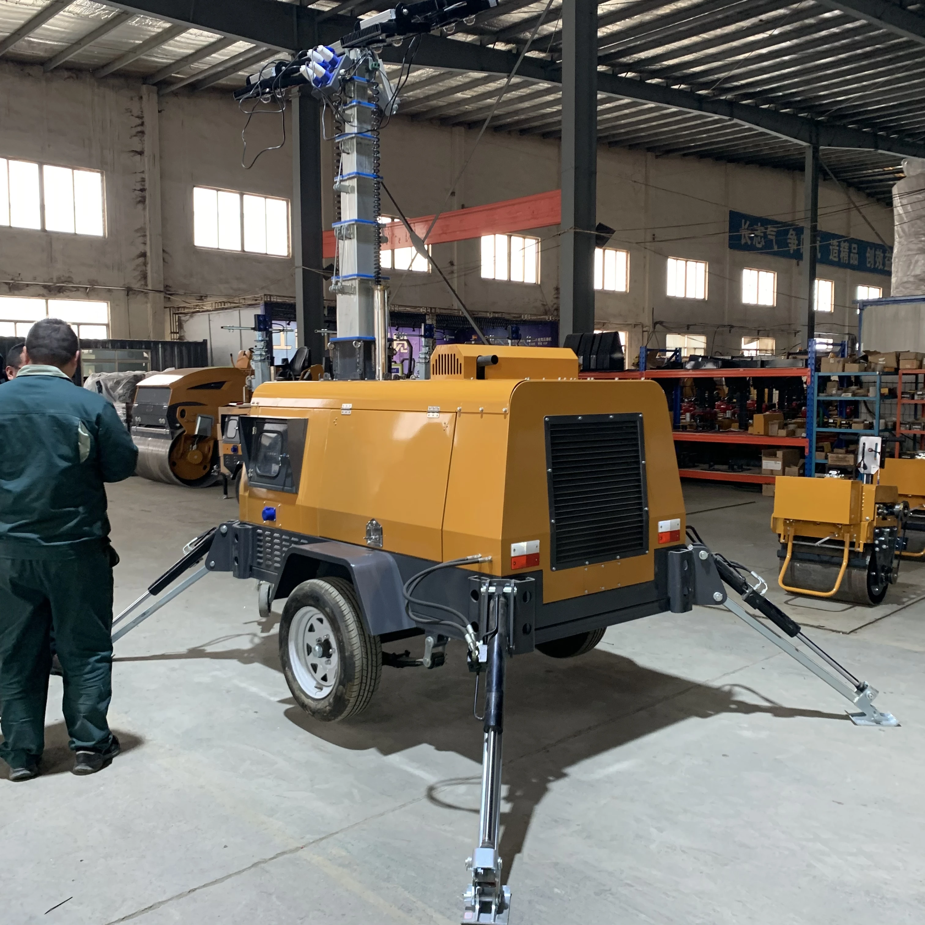 Engineering Lighting 5 7 9m Light Tower Diesel 4*400W LED Or Metal Halide Lamp Outdoor Lighting EquipmentElectric Lifting