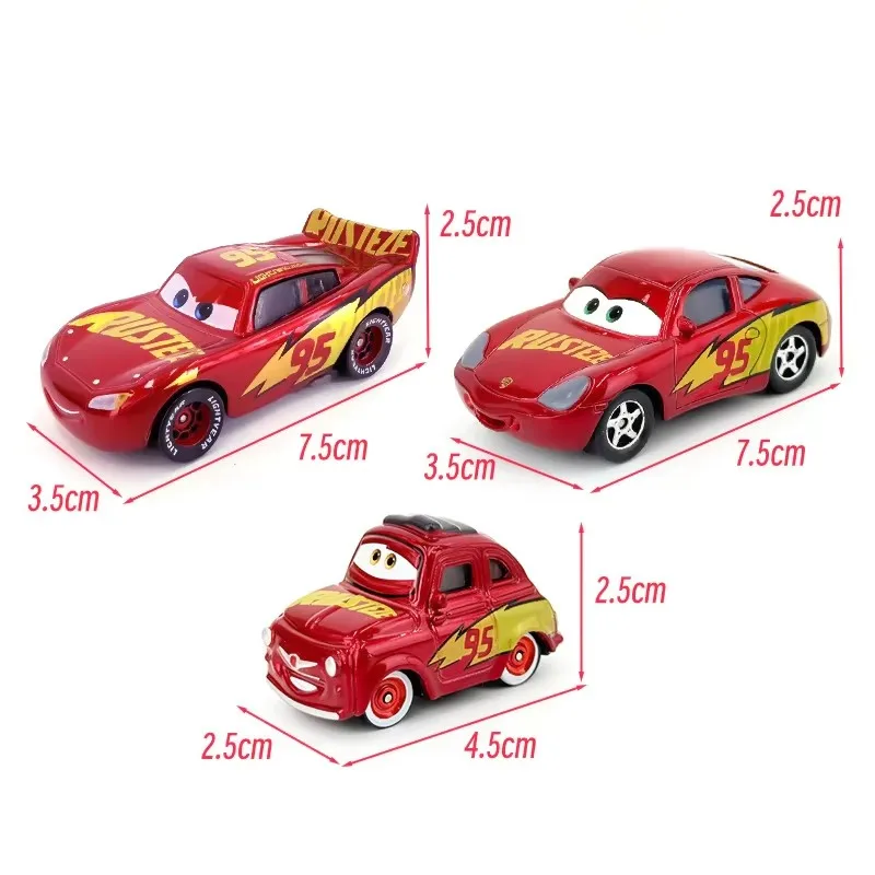 Cars 3 Pixar Cars Electroplated Version Lightning McQueen Sally Mater Luigi Alloy Diecast Car Models Children's Toy Car