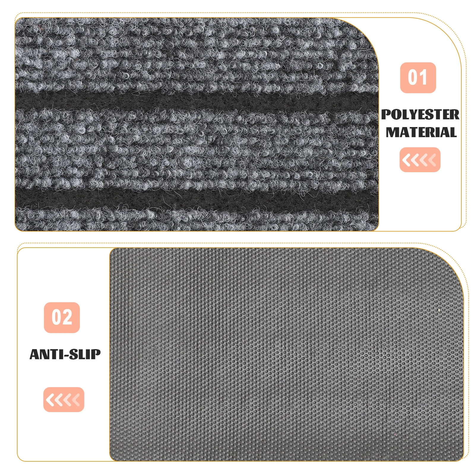 

Stair Tread Pad Non Skid Stair Treads for Kids Elders Washable Polyester Step Carpet Slip Resistant Home Supplies