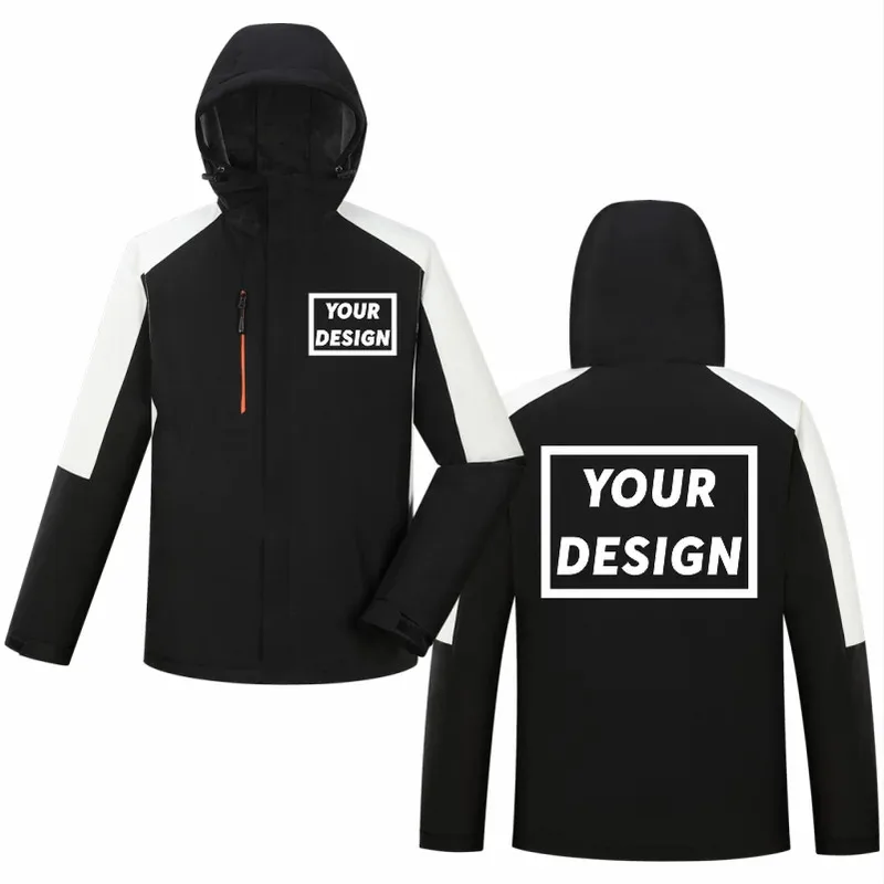 

Winter Fashion Custom Logo Hoodie Jacket Fleece Warm Print Company Team Brand Design Simple Embroidery Text for Men's Streetwear