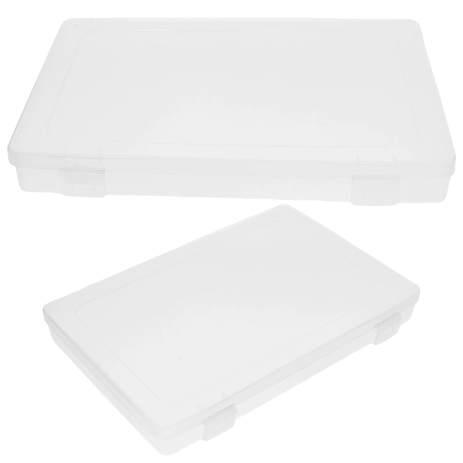 

2Pcs Clear File Box Transparent Plastic Document Storage Organizer WearResistant Money Holder For Cash Home Office Travel