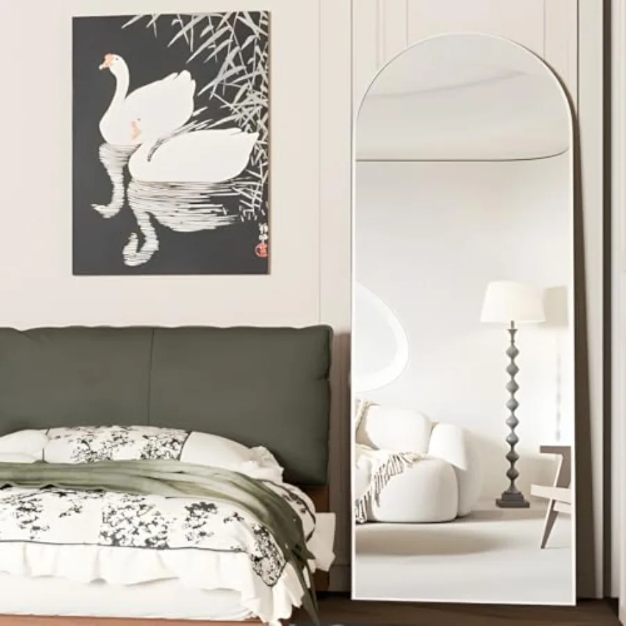 

Full Length Mirror 56"x16" Arch Floor Mirror with Stand Arched Mirrors Full Body Mirror Silver Standing Hanging or Leaning Agai