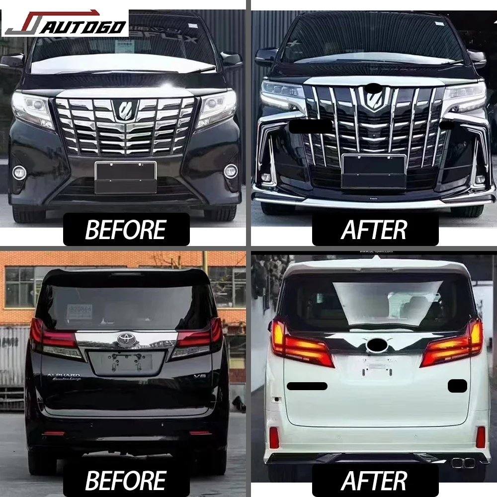 Facelift Accessories Body Kits For Toyota Alphard Vellfire 2015 2016 2017 Anh 30 to 35 2018-2022 series modellista Style Bumper