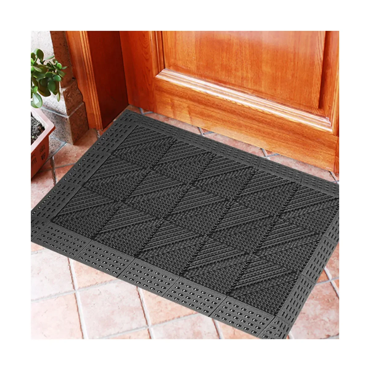 

Anti-slip Three in One Mat tiles Nylon Brush Interlocker Entry Outdoor Door Mat Plastic Flooring Popular Door Mat