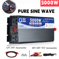 Pure Sine Wave Inverter DC12V 24V 48V 60V to AC 110V 220V 3000/4000/5000W Converter Solar Car Inverter Power Charger for Vehicle