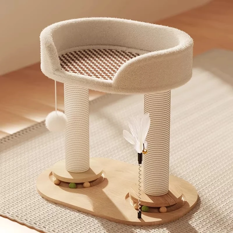 

Castle Modern Cat Tower Sandbox Climbing Goods Shelves Cat Tower Wooden Climbing Luxury Supplies Rascador De Gatos Home Decor