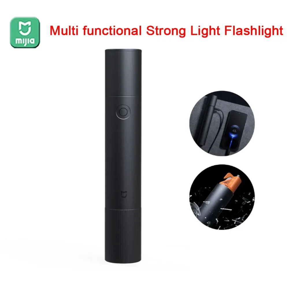 New Mijia Multifunctional Strong Light Flashlight Zoom Type-C 10W Portable Power Bank 3200mAh IP54 Waterproof 1000lm Lighting