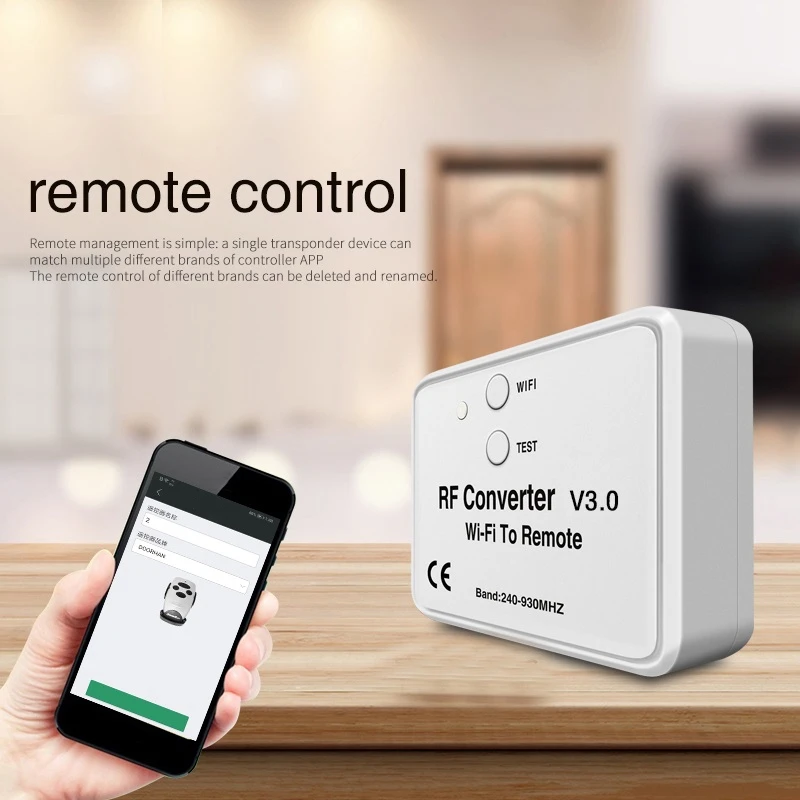 2X Universal Wireless Wifi To RF Converter Phone Instead Remote Control 240-930Mhz For Smart Home