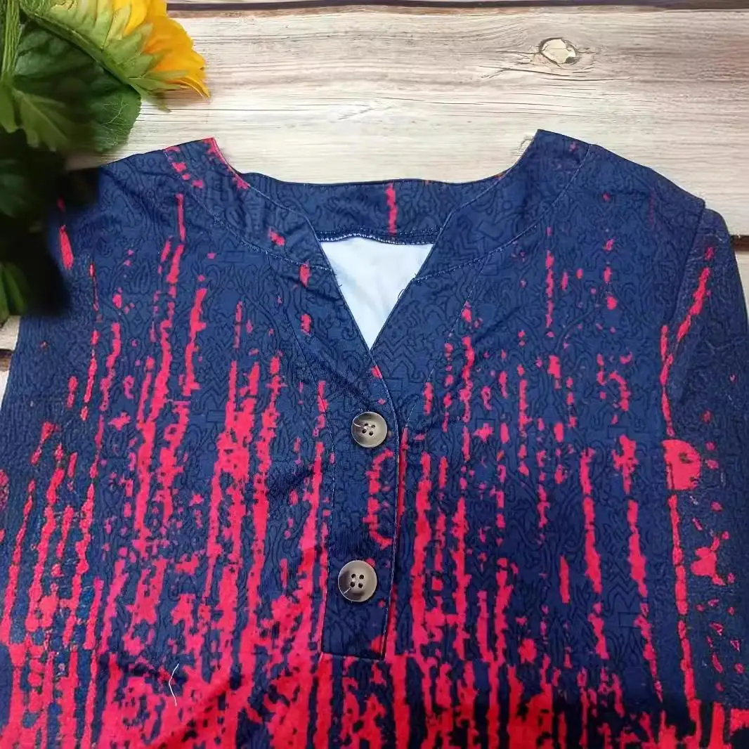 レディース プリント Tシャツ カジュアル スリムフィット ポリエステル生地 Tシャツ おしゃれなカラーブロックデザイン