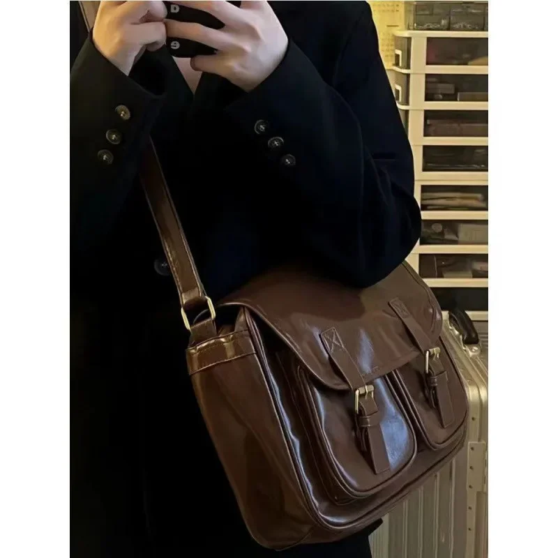 Fashion Women\'s Handbags Large Capacity Underarm Bag Fashion Pu Leather Female Y2k Shoulder Bags Collage Student Tote Purses