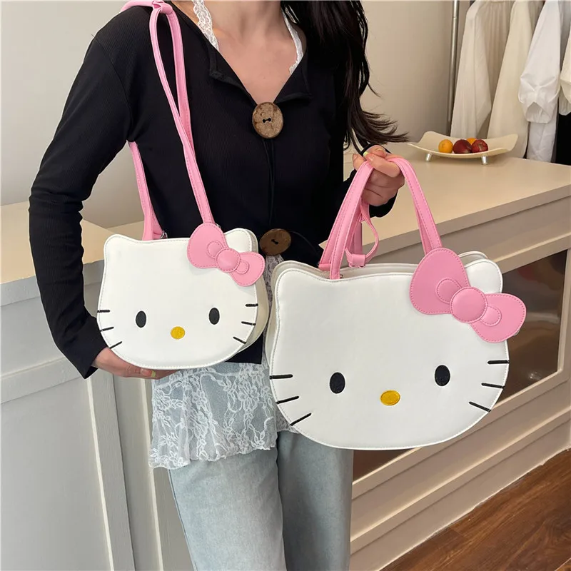 

Милый рюкзак Hello Kitty для студентов и работников, портативная сумка-тоут для прогулок на природе и фотосъемки