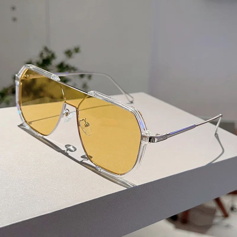 Unique One Piece Oversized Sunglasses Women Big Frame Luxury Brand Sun Glasses For Ladies Shield Thin Face Glasses Driving UV400