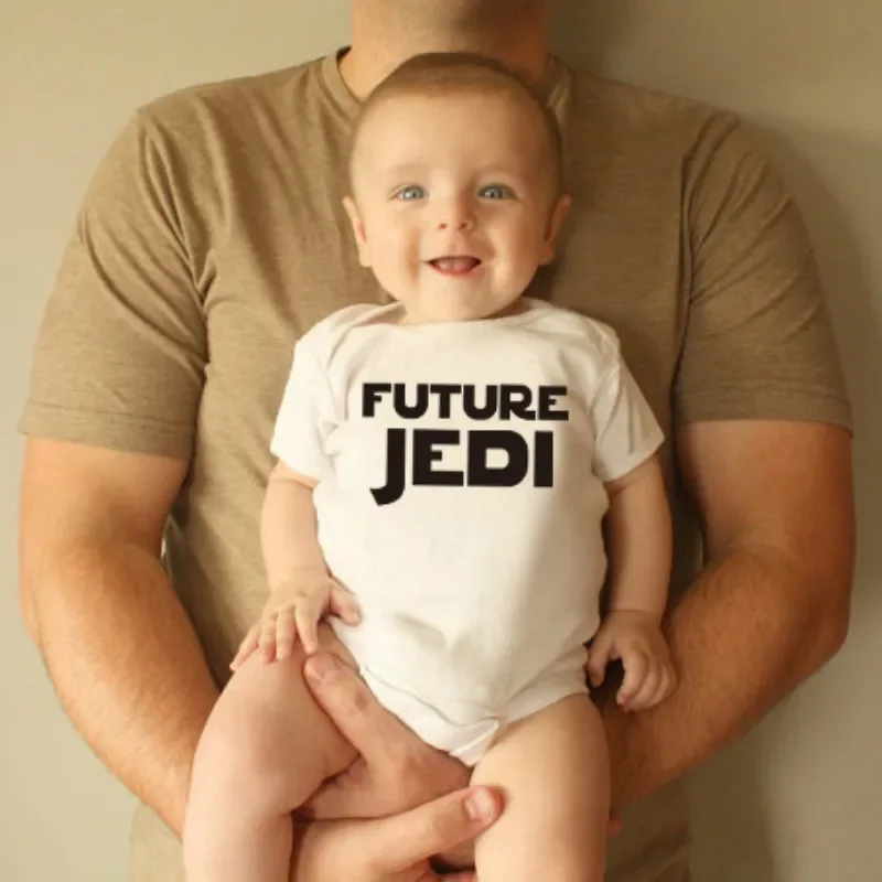 Future JEDI Print Newborn Baby Outfits Short Sleeve Baby Clothes Infant Jumpsuit Cotton Toddler Clothing Summer Rompers 0-24M