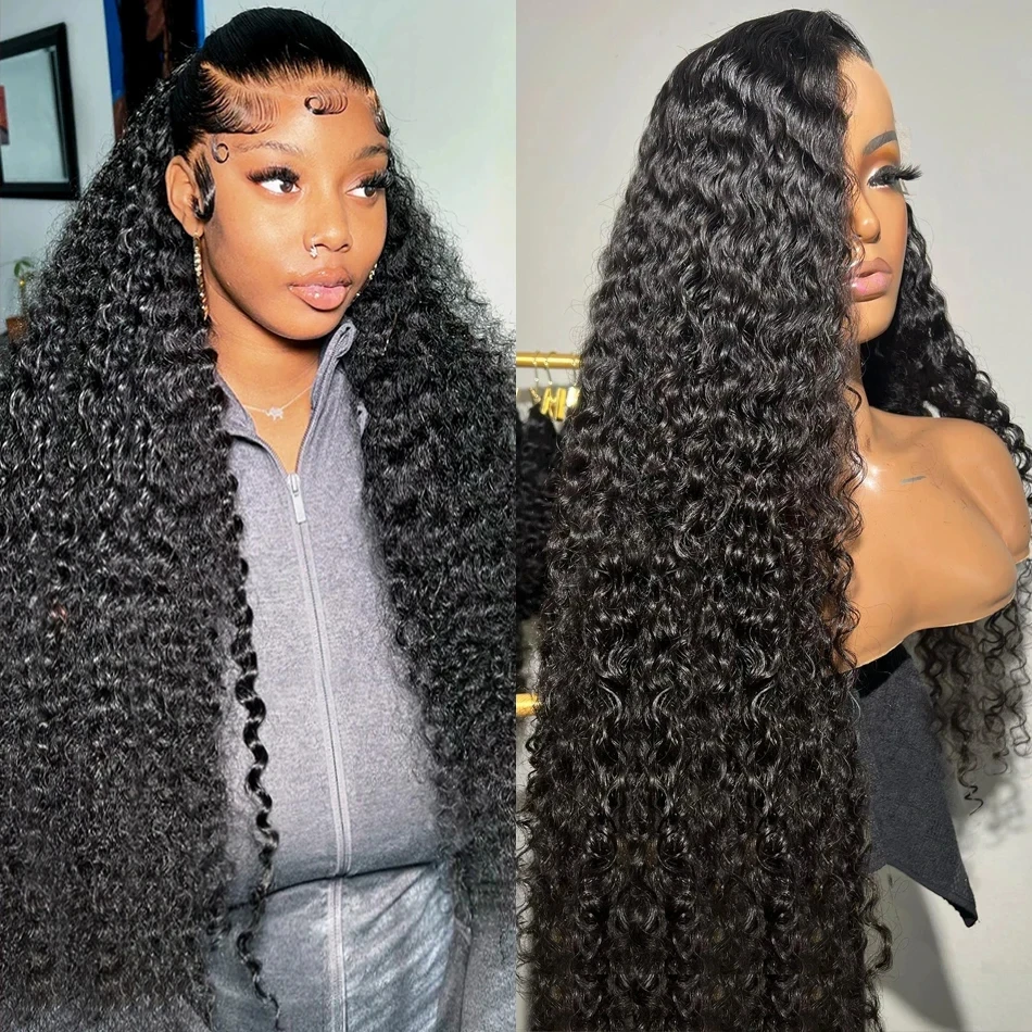 

13x6 Парики из натуральных волос с глубокими волнами, предварительно выщипанные, 30, 40 дюймов, Hd, волнистые, кружевные фронтальные парики для женщин, парики из вьющихся волос