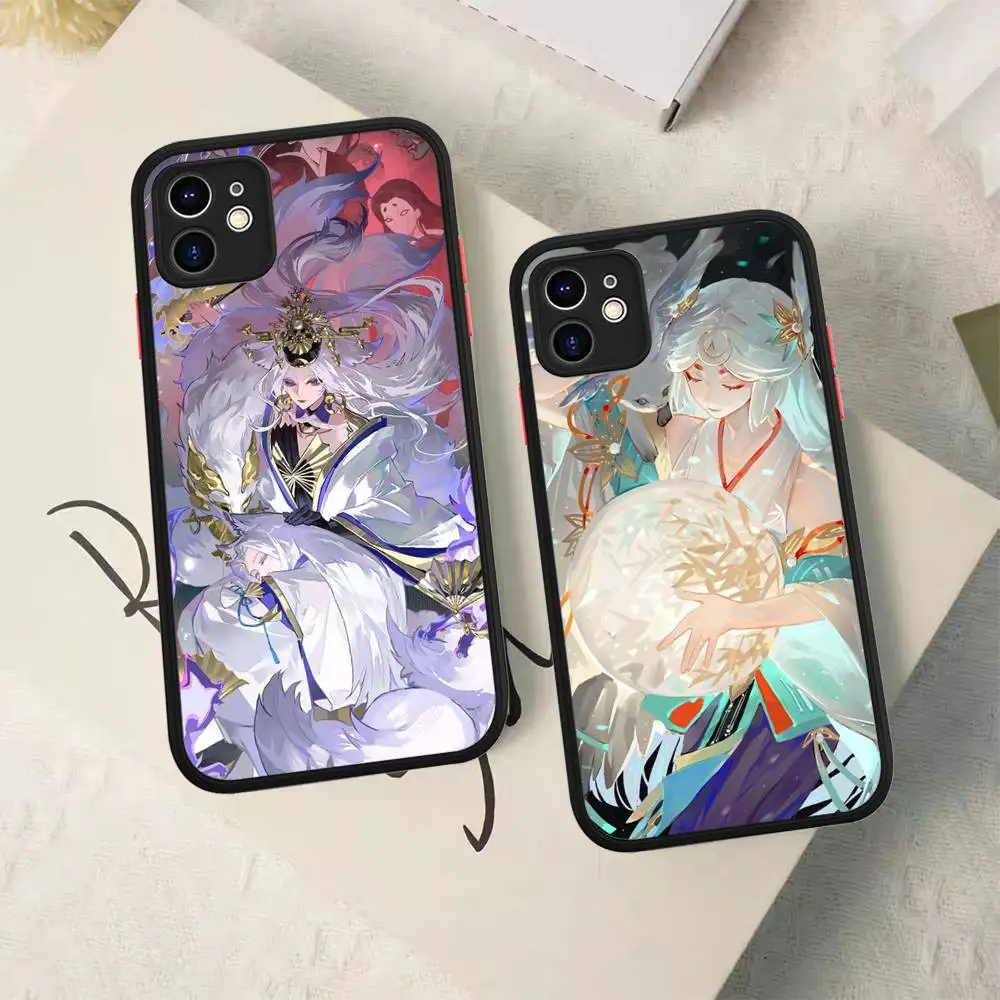 Card Based Onmyoji Game Anime For IPhone 16 15 14 Plus 13 12 11 Pro Max X XS MAX Translucent Matte Shockproof Cover