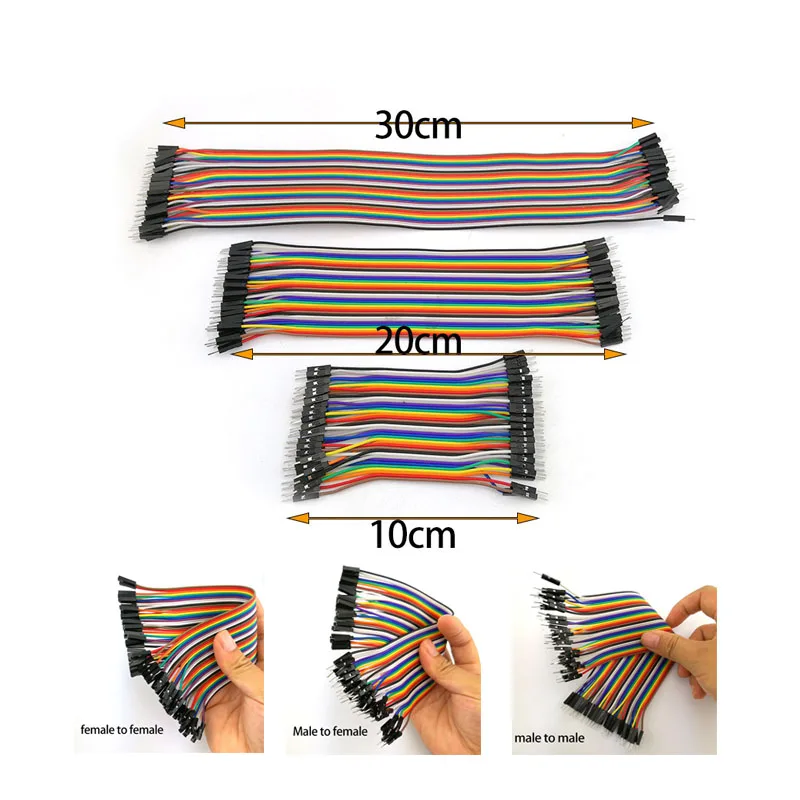 10cm 40pin Jumper Wire Eclectic Breadboard Cable Male to Male Female to Female Pin Jumper Line Connector for DIY Kit D1