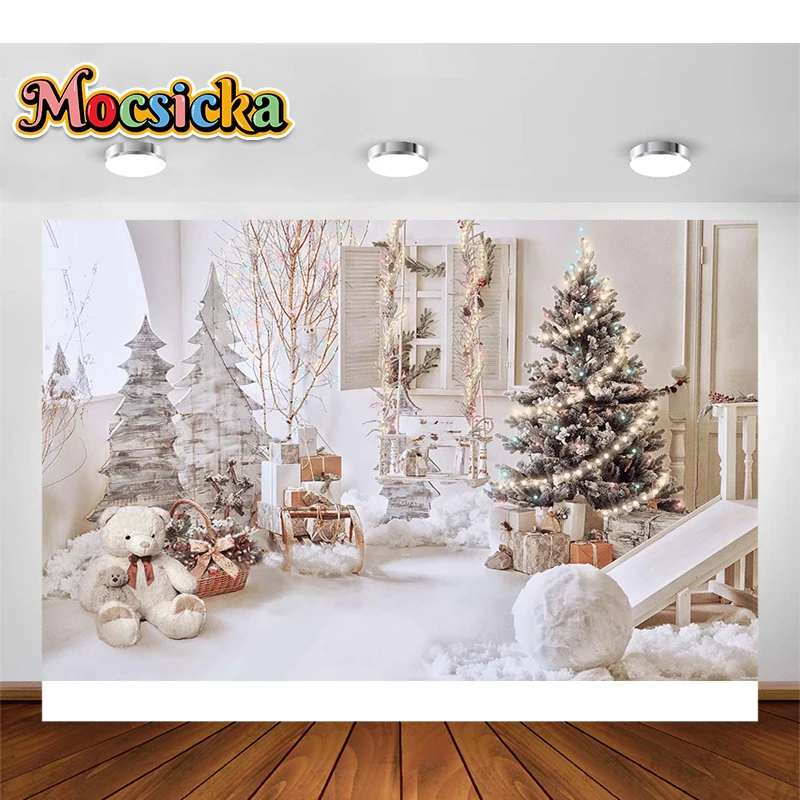Mocsicka-Inverno Natal Janela Sill Neve Cena De Fundo, Fotografia Photo Backdrop, Photozone, Adereços De Estúdio, Banner