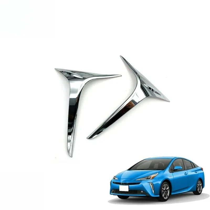 

For Toyota Prius 2019 2020 2021 2022 2023 Car Body ABS Chrome Cover Trim Front Head Fog Light Hoods Lamp Frame Stick Eyebrow