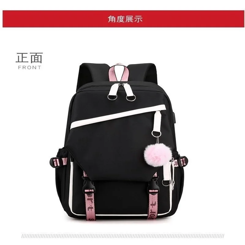 Wandering Witch: The Journey of Elaina Cartoon Backpack Schoolbag Girls Boys USB Charge Prot Fashion Shoulder Laptop Bag Mochila