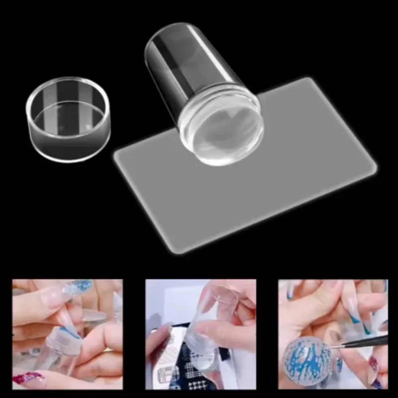 1/3/5pcs Nail Stamping Plates Pure Clear Jelly Nails Art Stamper Scraper Set Print Silicone Marshmallow Design Manicure Tool