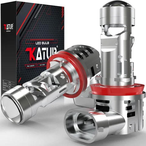 Katur 2 шт. светодиодные автомобильные фары H8 H11 с линзой-проектором, 12В, лампы для авто, ближний и дальний свет, противотуманные фары H16, сверхъяркие, 6000K