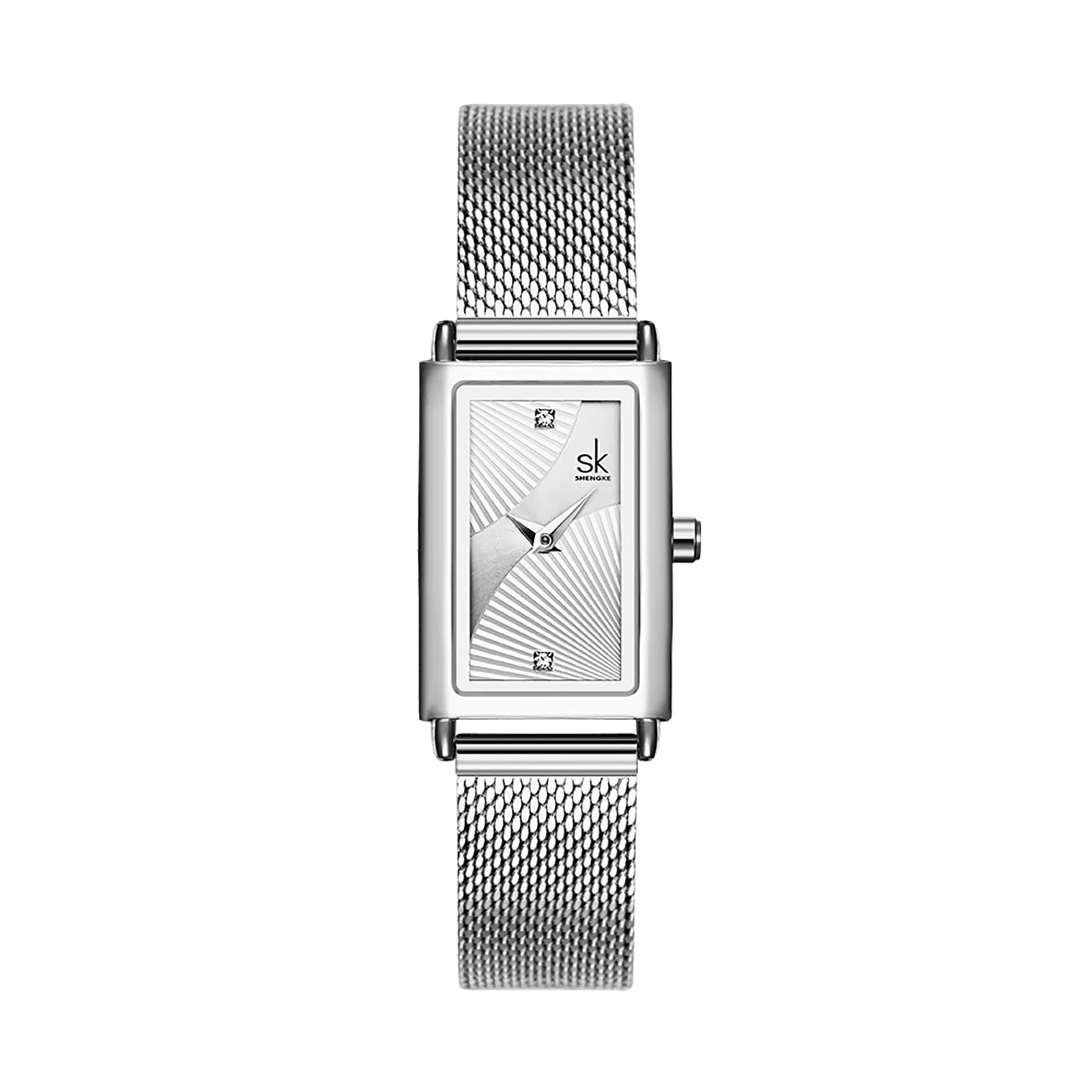 Reloj de cuarzo rectangular ultrafino para mujer, diseño de moda, relojes de mujer, correa de pulsera de malla de acero inoxidable