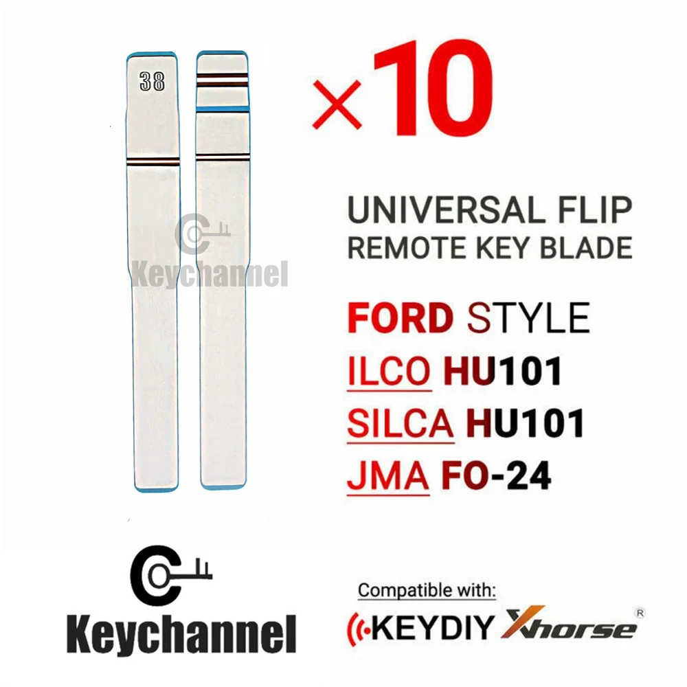 10X Flip Remote Key Blade Ford Type HU101 FO-24 For KD Remote Folding Flip Car Key Blade For Ford Fusion Focus Land Rover Jaguar