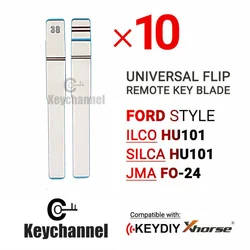 10X klucz chowany w obudowie pilota Ford typ HU101 FO-24 dla KD zdalna składana klapka kluczyk samochodowy dla Ford Fusion Focus Land Rover Jaguar