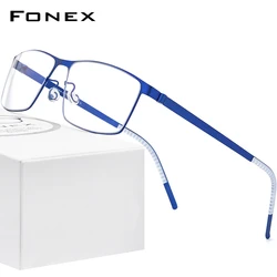 FONEX Alloy Glasses Frame Men Square Eyeglasses Frames 2020 New Male Korea Screwless Eyewear 997