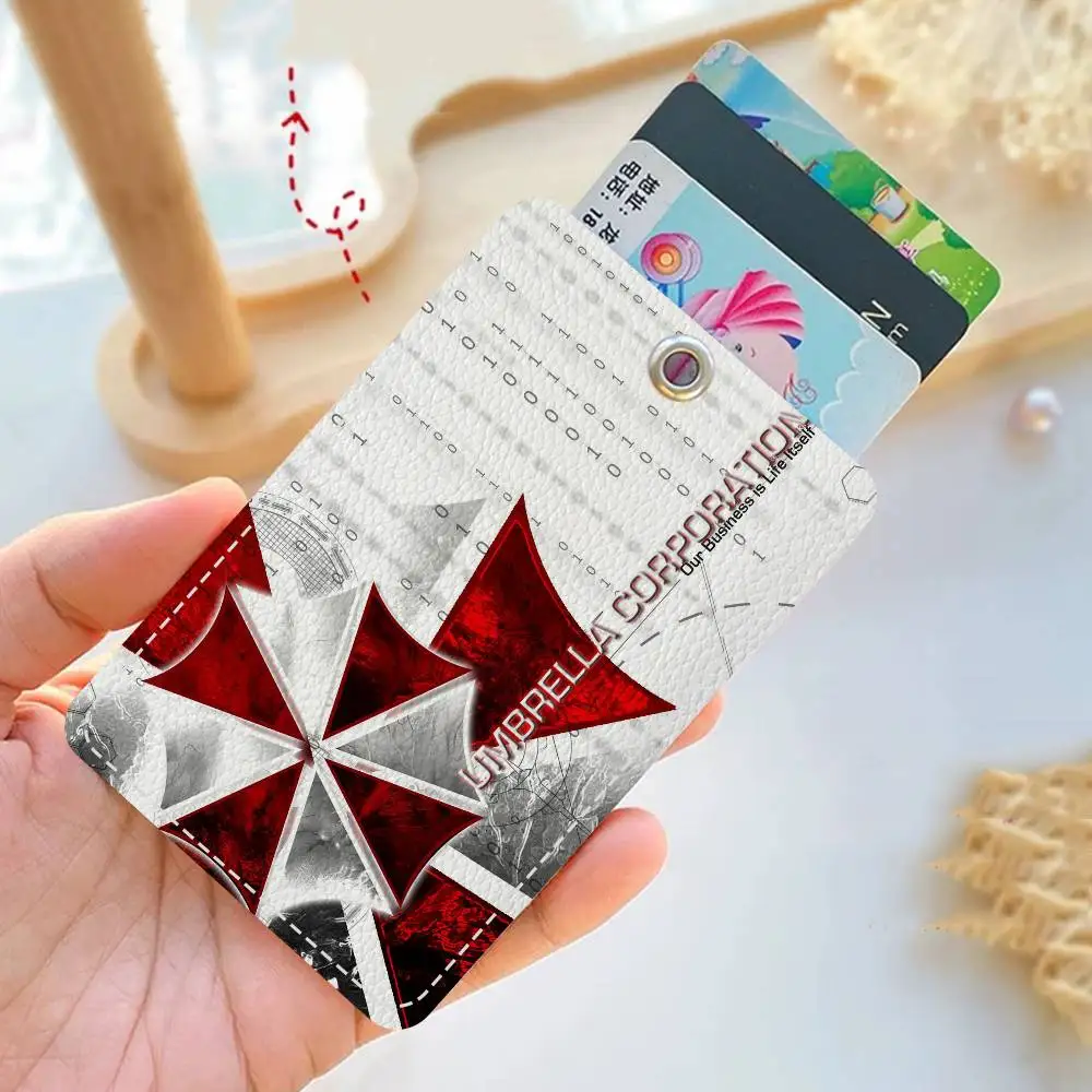 R-resident E-evil Umbrella Us TroopsS Style PU Access Card Holder With Keychain Executive Protection For Bank Card,Subway